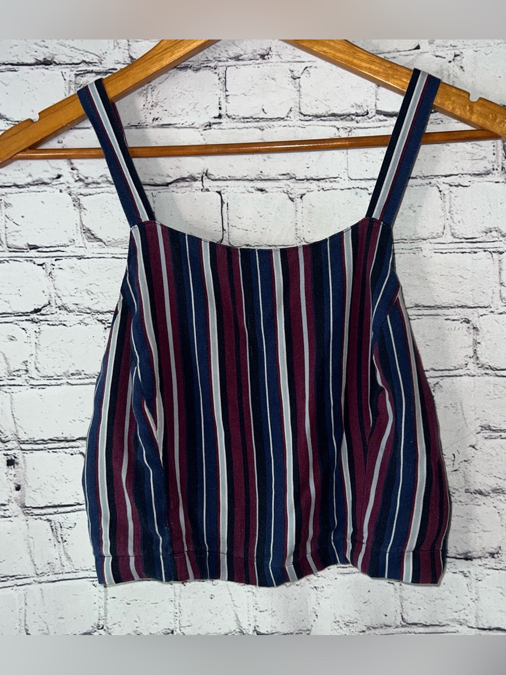 Hollister Striped Cropped Boho Tank Top Size Large